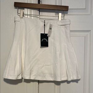 The Upside White Pleated Skater Mini Skirt